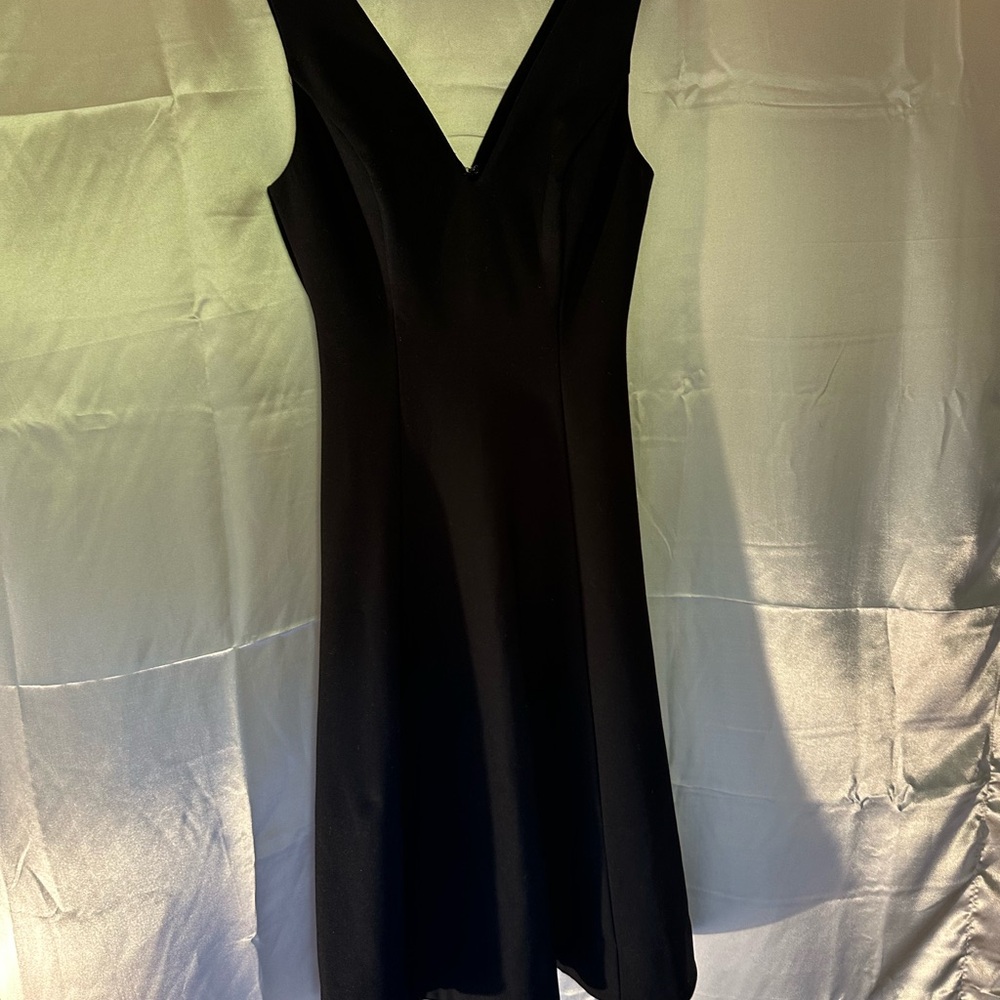 Reformation Elegant Black V-Neck Backless Dress
